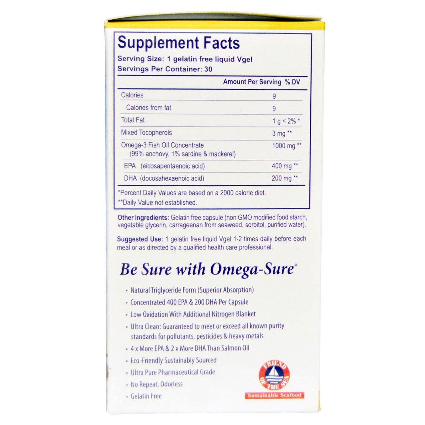 Comprar Paradise Ervas Medvita Omega-Sure Óleo de Peixe - 1000 mg - 30 Liquid VGels - Imagem 2