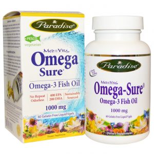 Comprar Paradise Ervas Omega Sure Óleo de Peixe - 1000 mg - 60 Liquid VGels