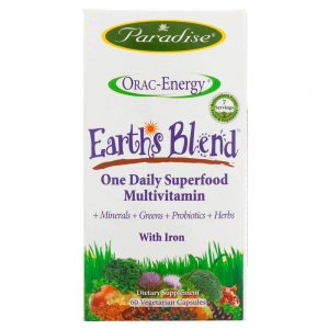 Comprar Paradise Herbs, Earth's Blend™ Multivitamínico com Ferro - 60 Cápsulas Vegetarianas
