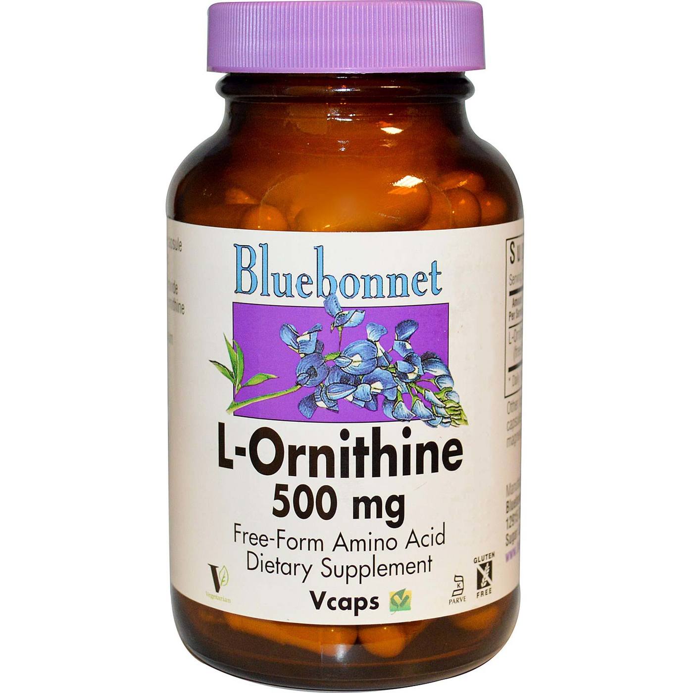 Comprar Bluebonnet Nutrition L-Ornitina - 500 mg - 100 Veggie Cápsulas