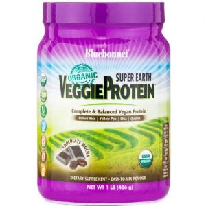 Comprar Bluebonnet Nutrition Super Earth Orgânico VeggieProteína Powder, Mocha de chocolate - 1 lbs