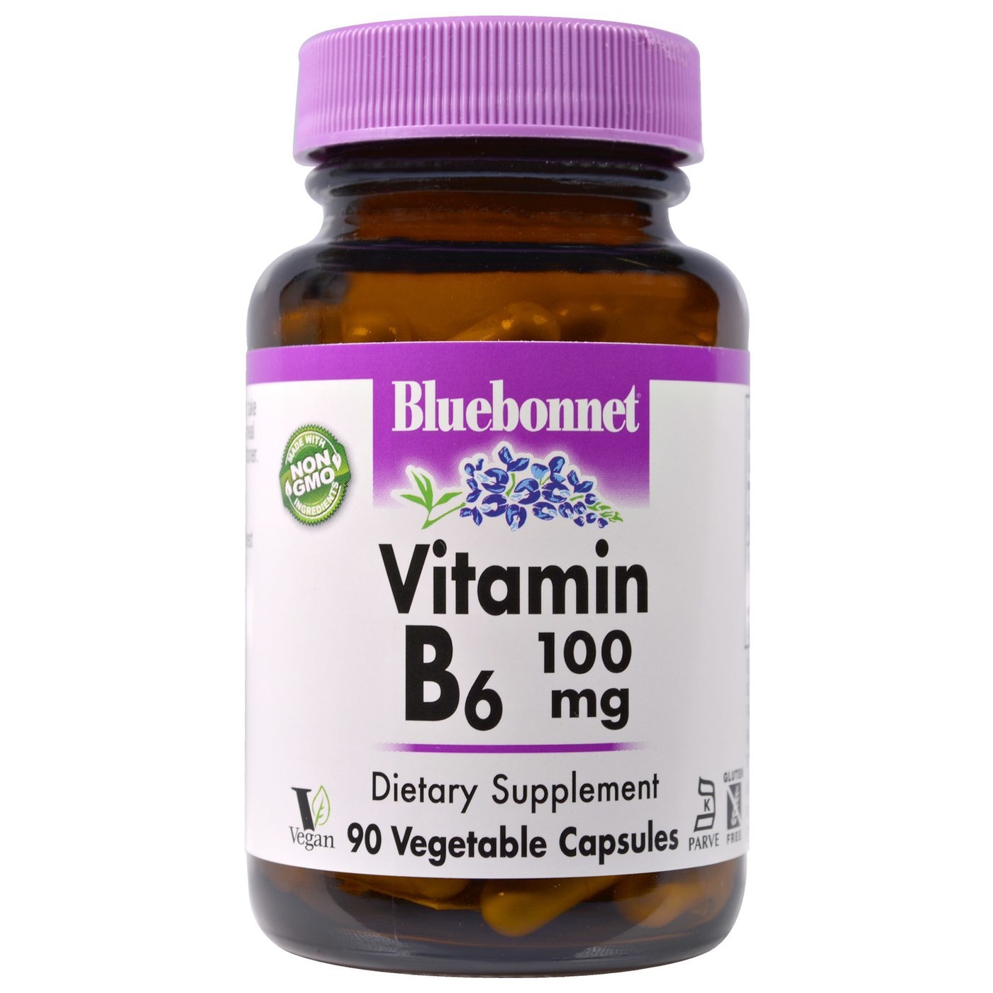 Comprar Bluebonnet Nutrition, Vitamina B-6 100 mg - 90 Cápsulas Vegetarianas