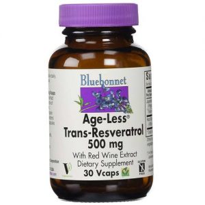 Comprar Bluebonnet Nutrition Age-Less Trans-Resvertrol - 500 mg - 30 Cápsulas Vegetarianas