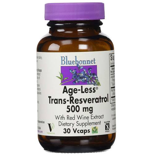 Comprar Bluebonnet Nutrition Age-Less Trans-Resvertrol - 500 mg - 30 Cápsulas Vegetarianas