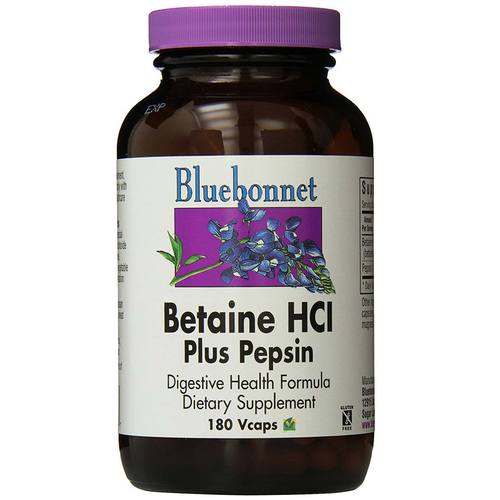 Comprar Bluebonnet Nutrition, Betaine HCI mais Pepsin - 180 Cápsulas Vegetarianas