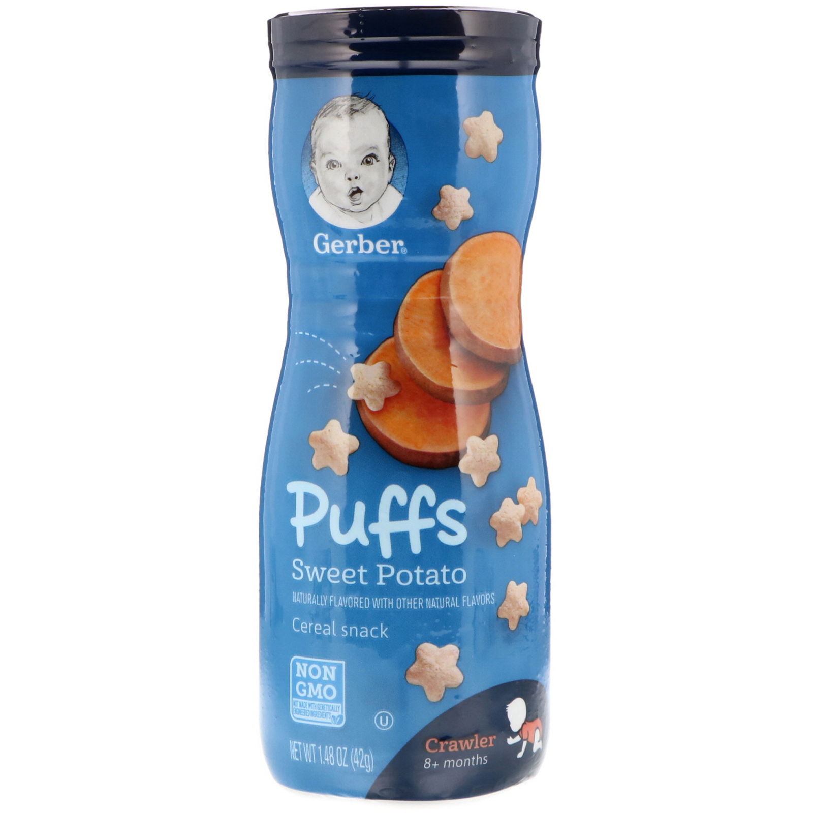 Comprar Gerber, Puffs Cereal Snack, Bebês, A Partir de 8 Meses, Batata Doce, 42 g (1,48 oz)