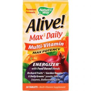 Comprar Nature's Way, Alive! Max3 Daily, Multi-Vitamin, 30 Tablets