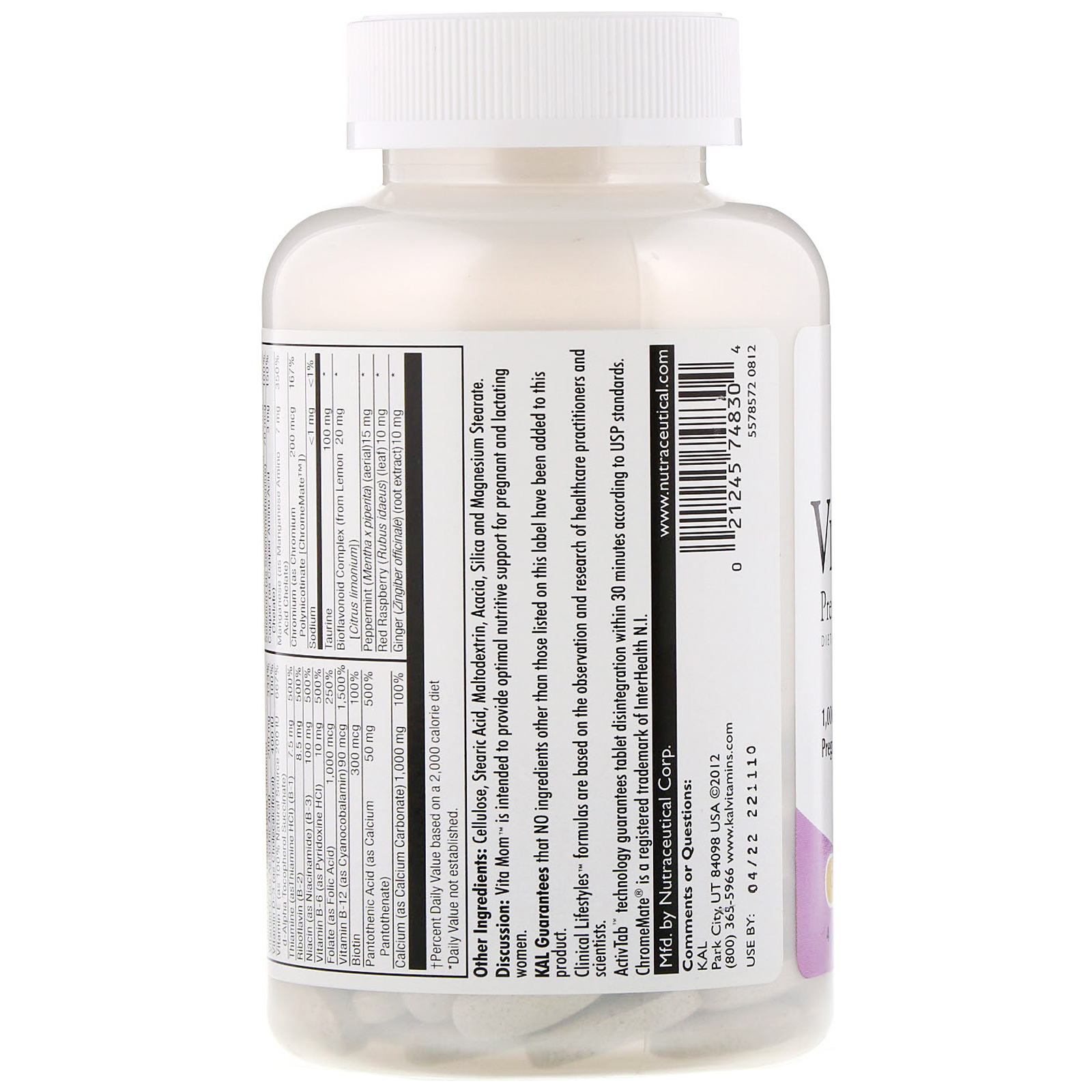 Comprar KAL, Vita Mom, Prenatal Formula, 120 Tablets - Imagem 3
