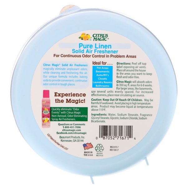 Comprar Citrus Magic, Solid Air Freshener, Pure Linen, 8 oz (227 g) - Imagem 4