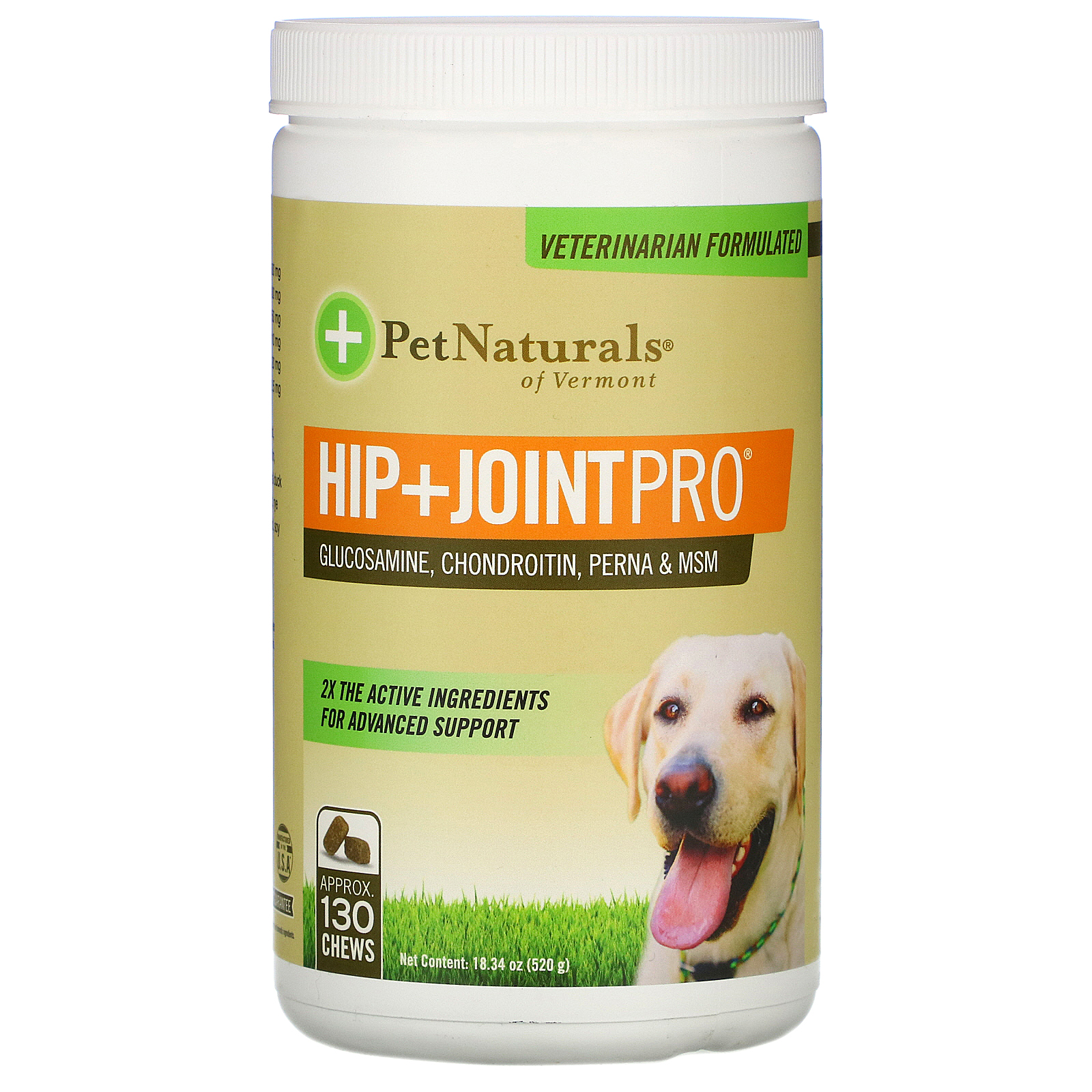 Comprar Pet Naturals of Vermont, Hip + Joint Pro, para cães, 130 pastilhas mastigáveis
