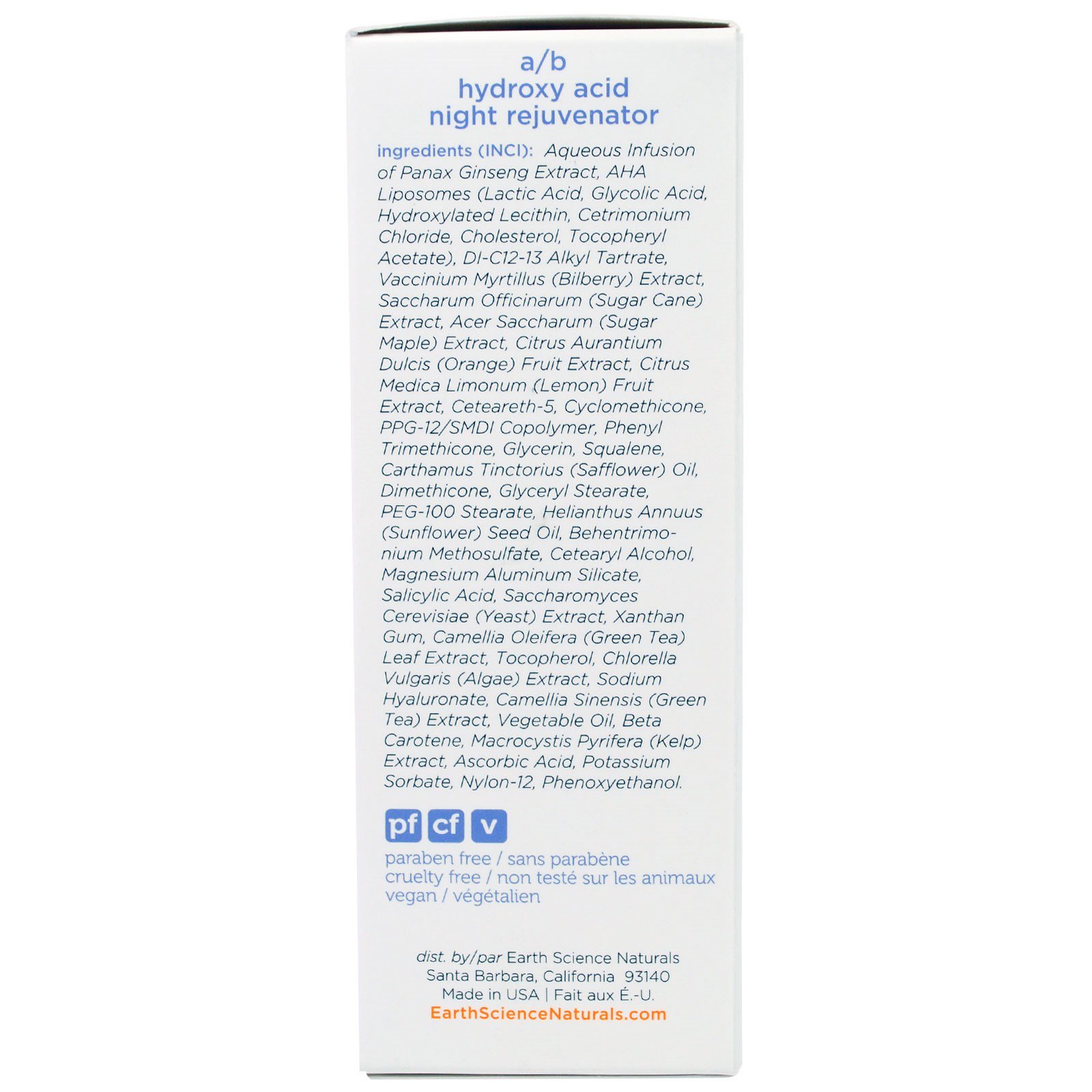 Comprar Earth Science, Active Age Defense, Rejuvenescedor Noturno A/B de Ácido Hidroxi, 30 ml (1 fl oz) - Imagem 2