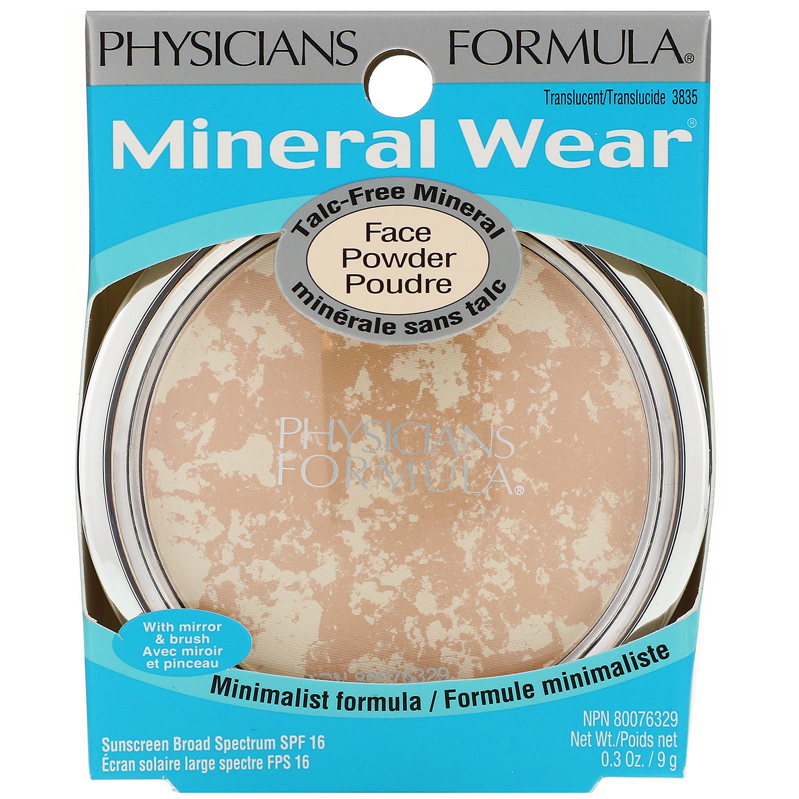Comprar Physicians Formula, Mineral Wear, Face Powder, SPF 16, Translucent, 0.3 oz (9 g) - Imagem 2