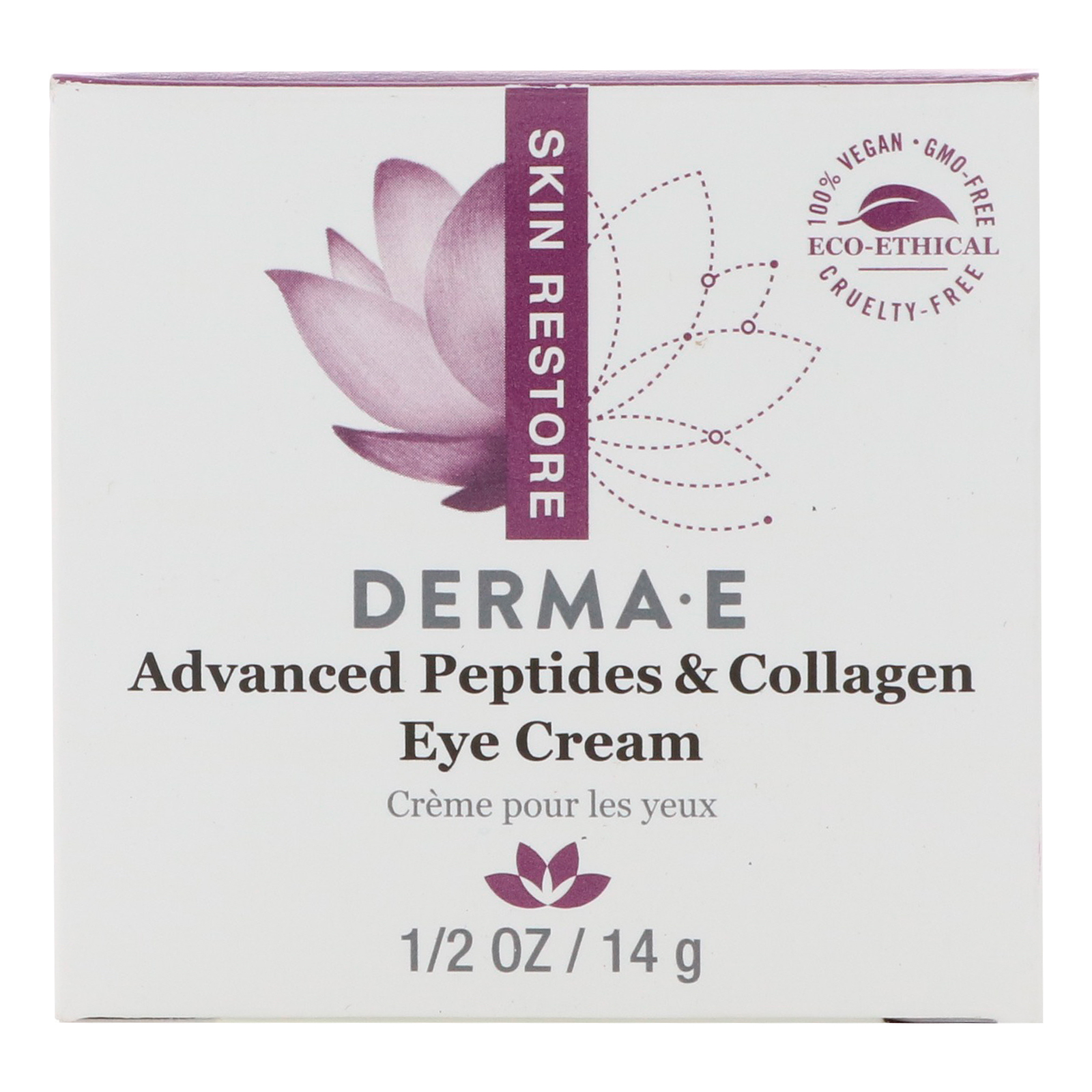 Comprar Derma E, Creme Avançado para Olhos com Peptídeos e Colágeno, 14 g (1/2 oz)