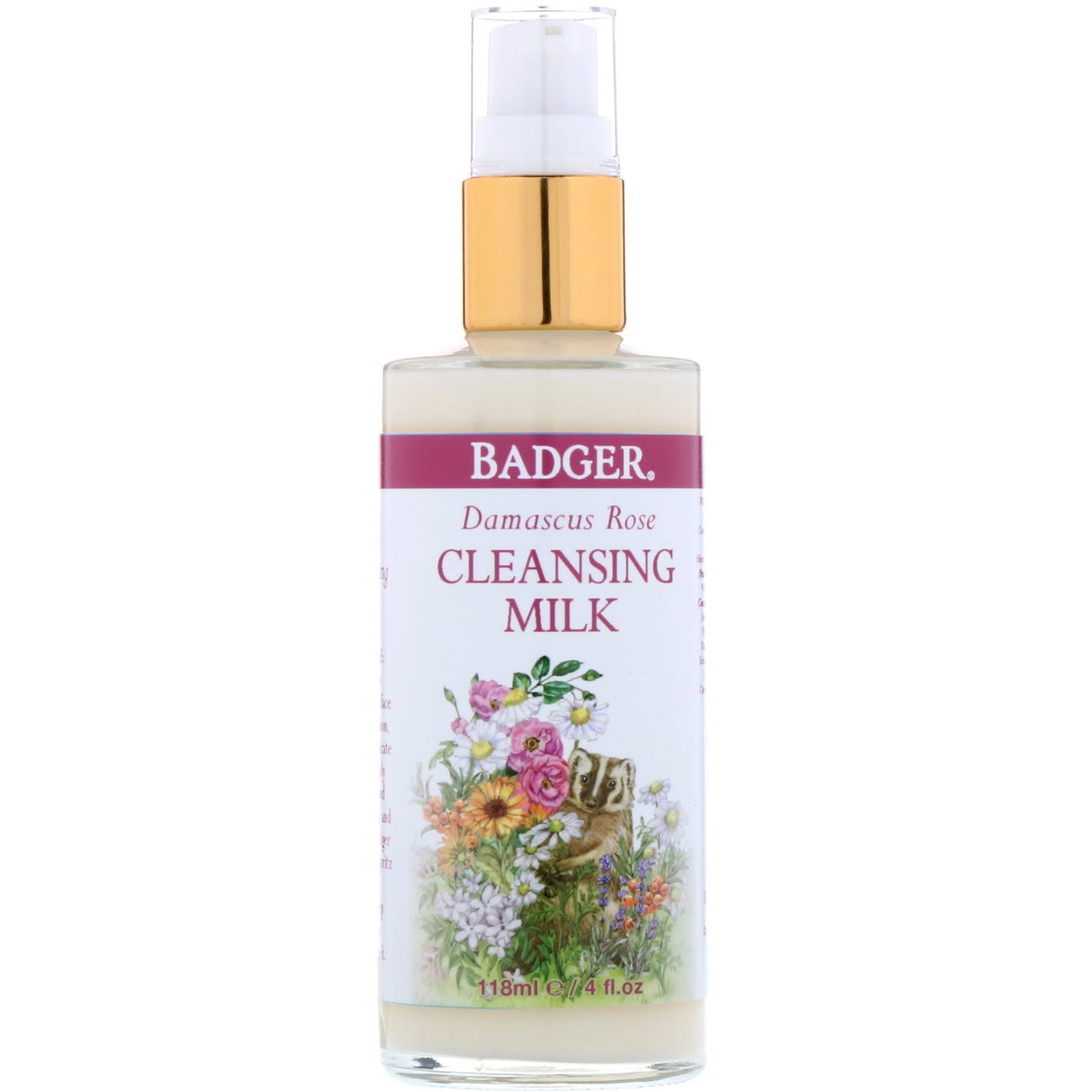 Comprar Badger Company, Rosa Damascena, Leite de Limpeza, 4 fl oz (118 ml) - Imagem 3