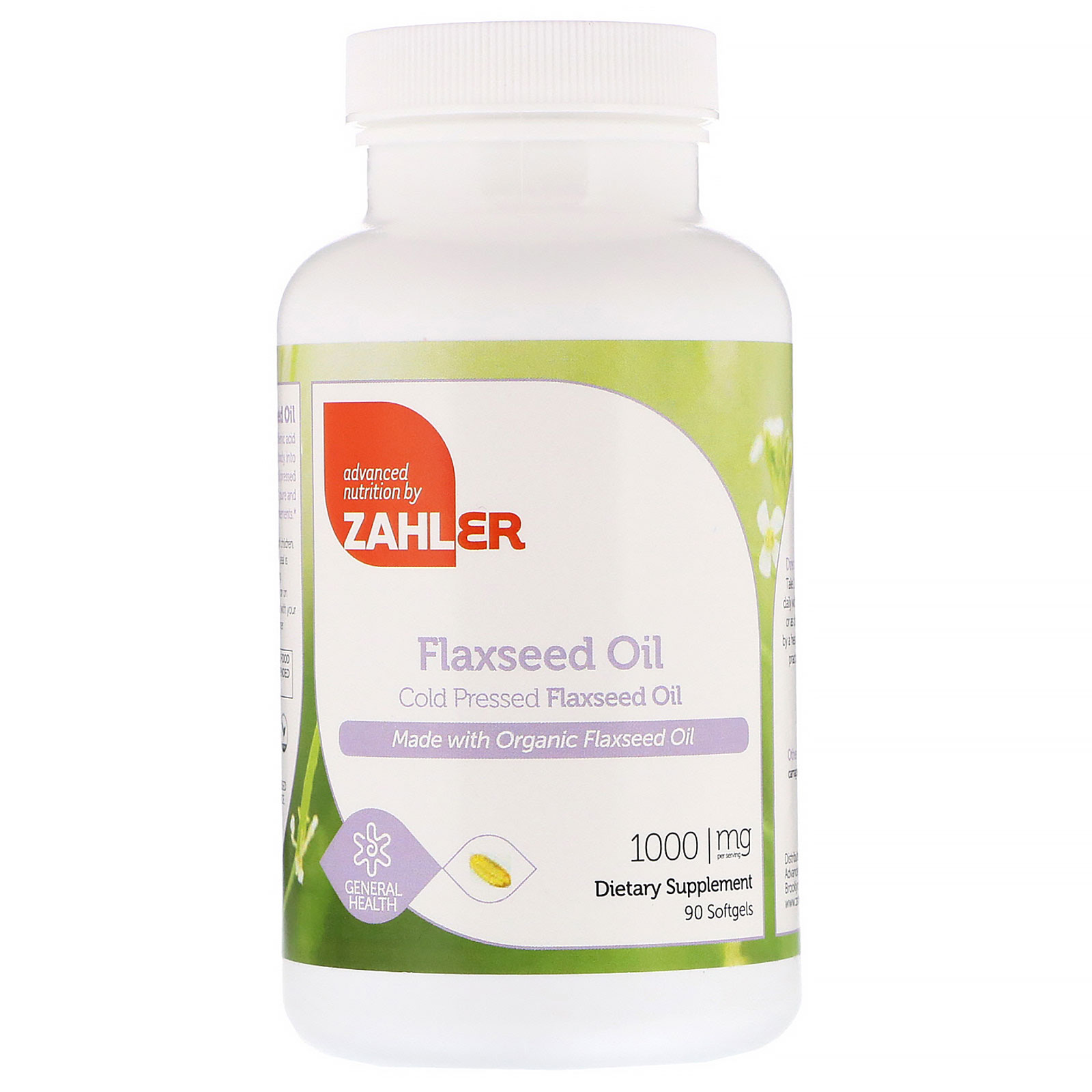 Comprar Zahler, Óleo de Semente de Linhaça Orgânica, 1000 mg, 90 Cápsulas Gelatinosas