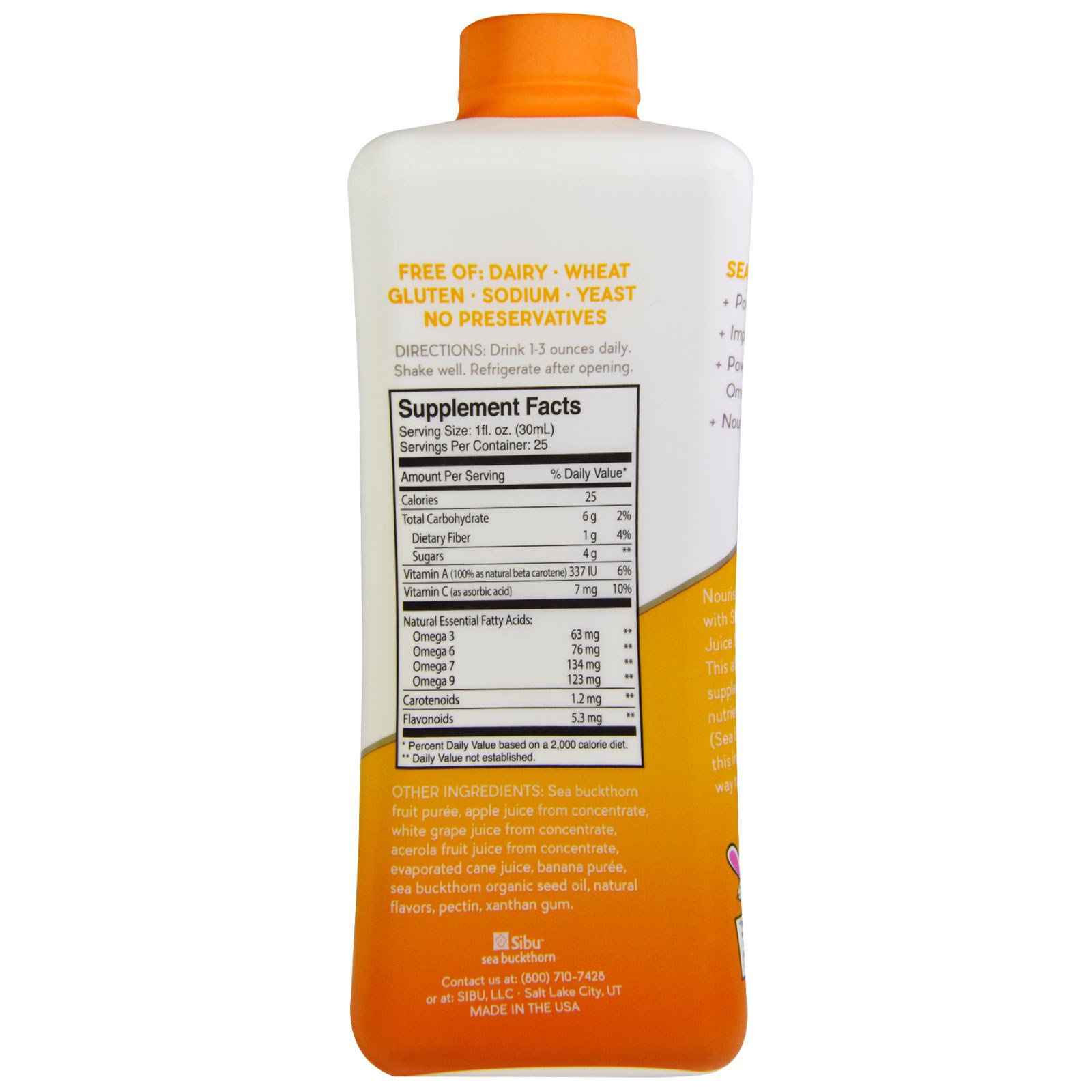 Comprar Sibu Beauty, Combinação Ômega-7, Suco Extraído da Combinação de Frutos do Mar para o dia a dia, 25.35 fl oz (750 ml) - Imagem 2