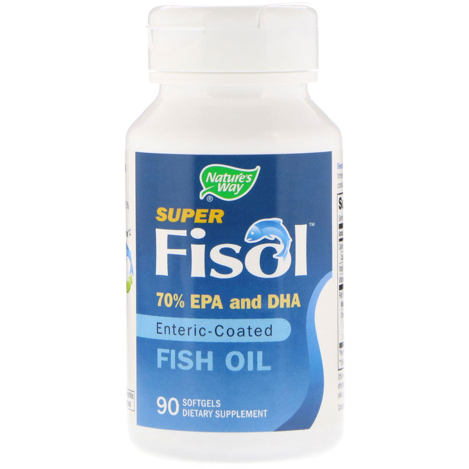 Comprar Nature's Way, Super Fisol Fish Oil, Enteric-Coated, 90 Softgels - Imagem 3