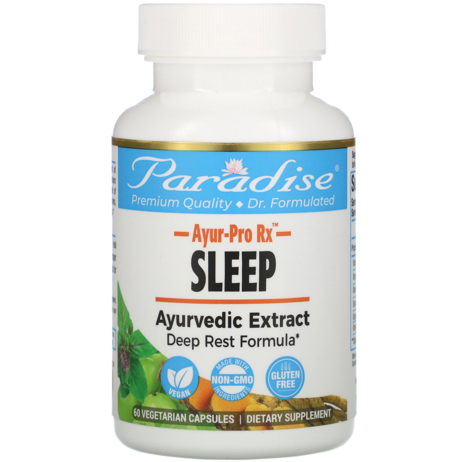 Comprar Paradise Herbs, AYUR Pro Rx, Sleep, 60 Vegetarian Capsules - Imagem 3