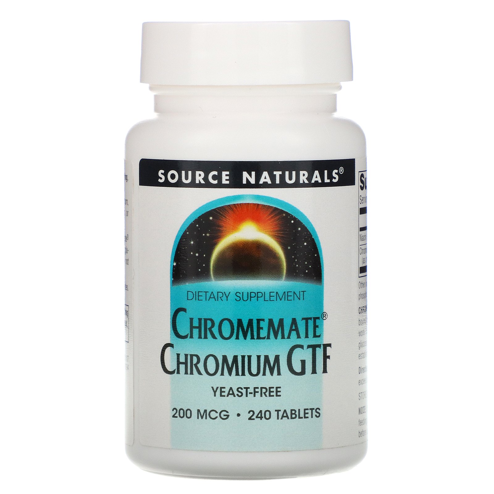 Comprar Source Naturals, Chromemate, Cromo GTF, 200 mcg, 240 tabletes