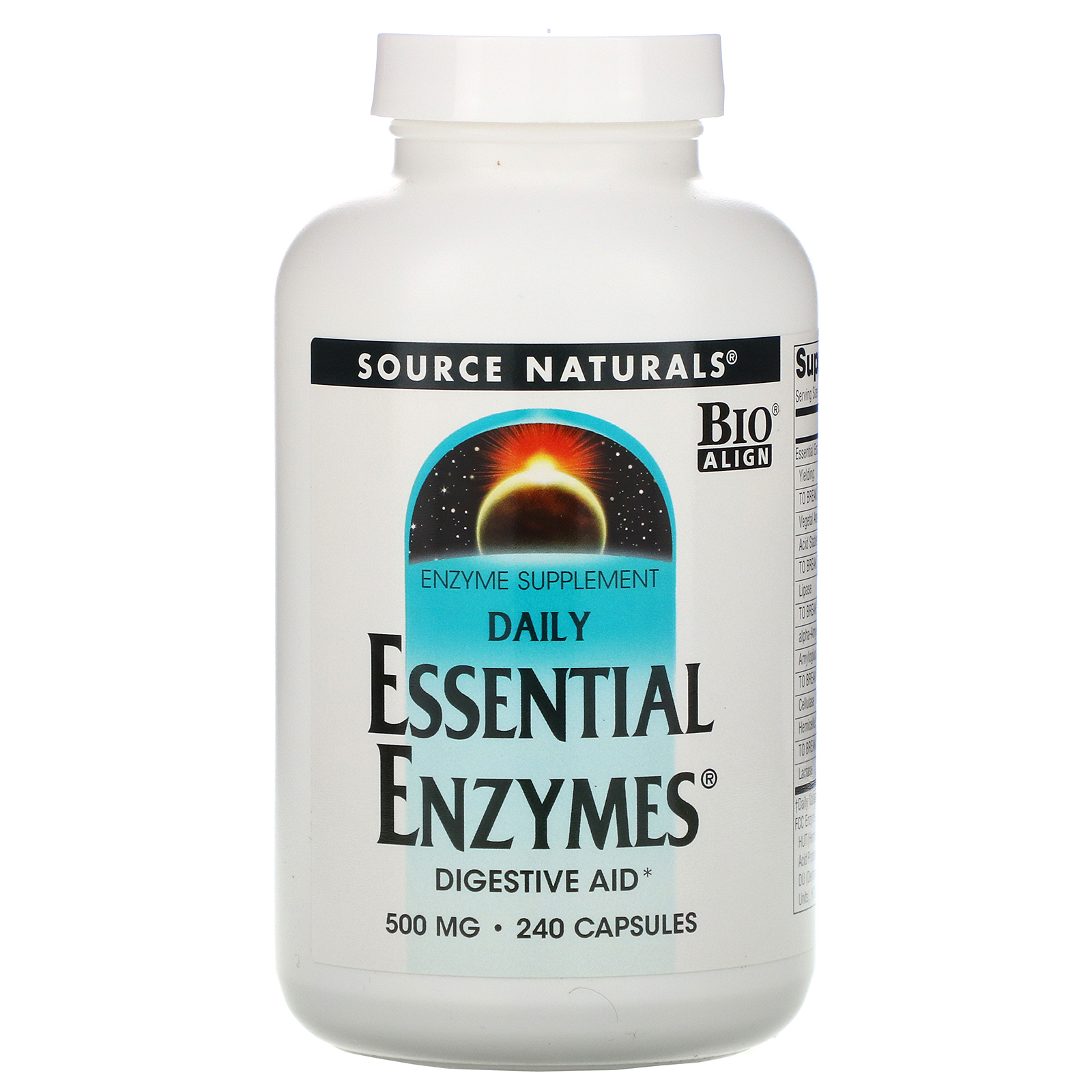 Comprar Source Naturals, Enzimas Essenciais Diárias, 500 mg, 240 Cápsulas