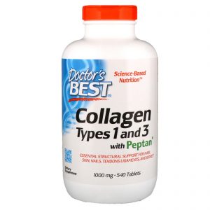 Comprar Doctor's Best, Collagen Types 1 and 3 with Peptan, 1,000 mg, 540 Tablets