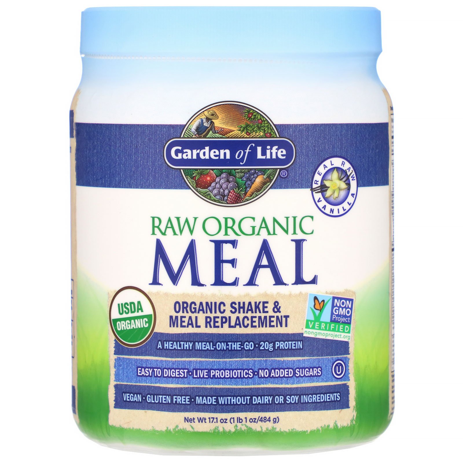 Comprar Garden of Life, Refeição Orgânica PURA, Shake e Substituição de Refeição Orgânicos, Baunilha, 475 g (16,7 oz)