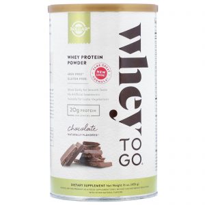 Comprar Solgar, Whey To Go, Proteína de Soro de Leite em Pó, Chocolate, 455 g (16 oz)