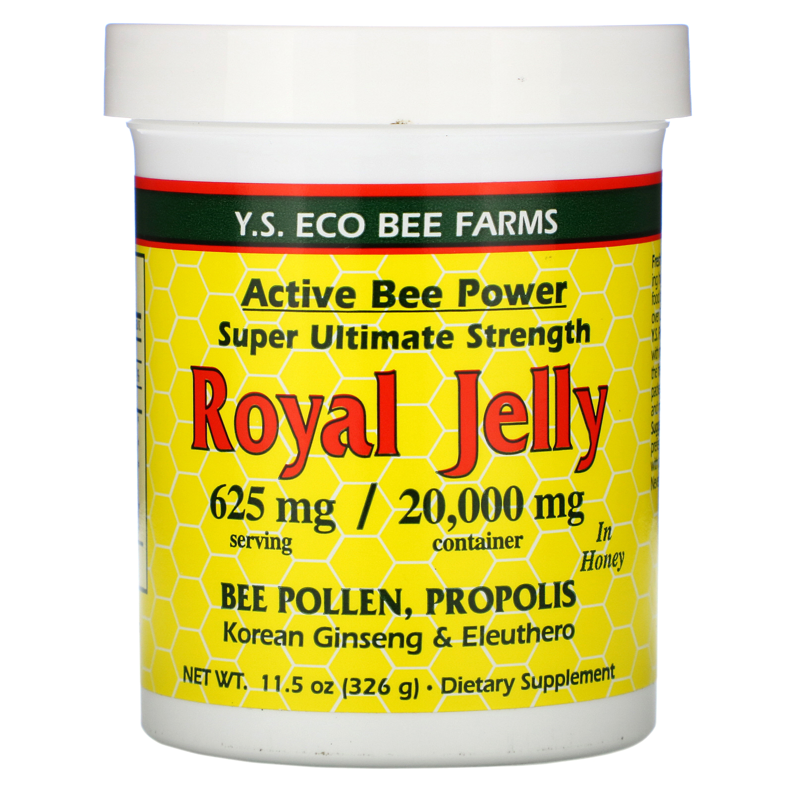 Comprar Y.S. Eco Bee Farms, Royal Jelly In Honey, 625 mg, 11.5 oz (326 g)