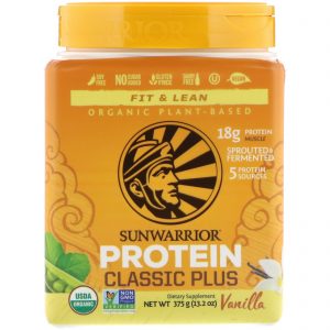 Comprar Sunwarrior, Proteína Clássica Plus, Orgânica e de Base Vegetal, Baunilha, 13,2 oz (375 g)