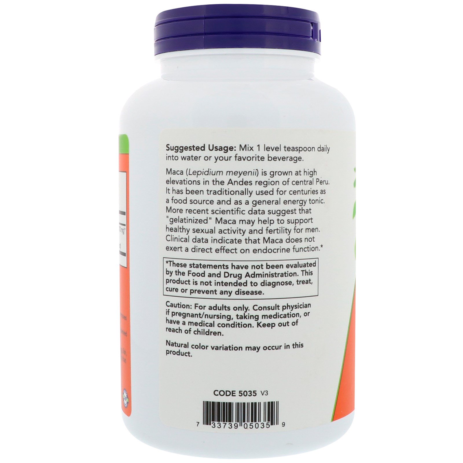 Comprar Now Foods, Maca Orgânica Certificada, Pó Puro, 7 onças (198 g) - Imagem 3