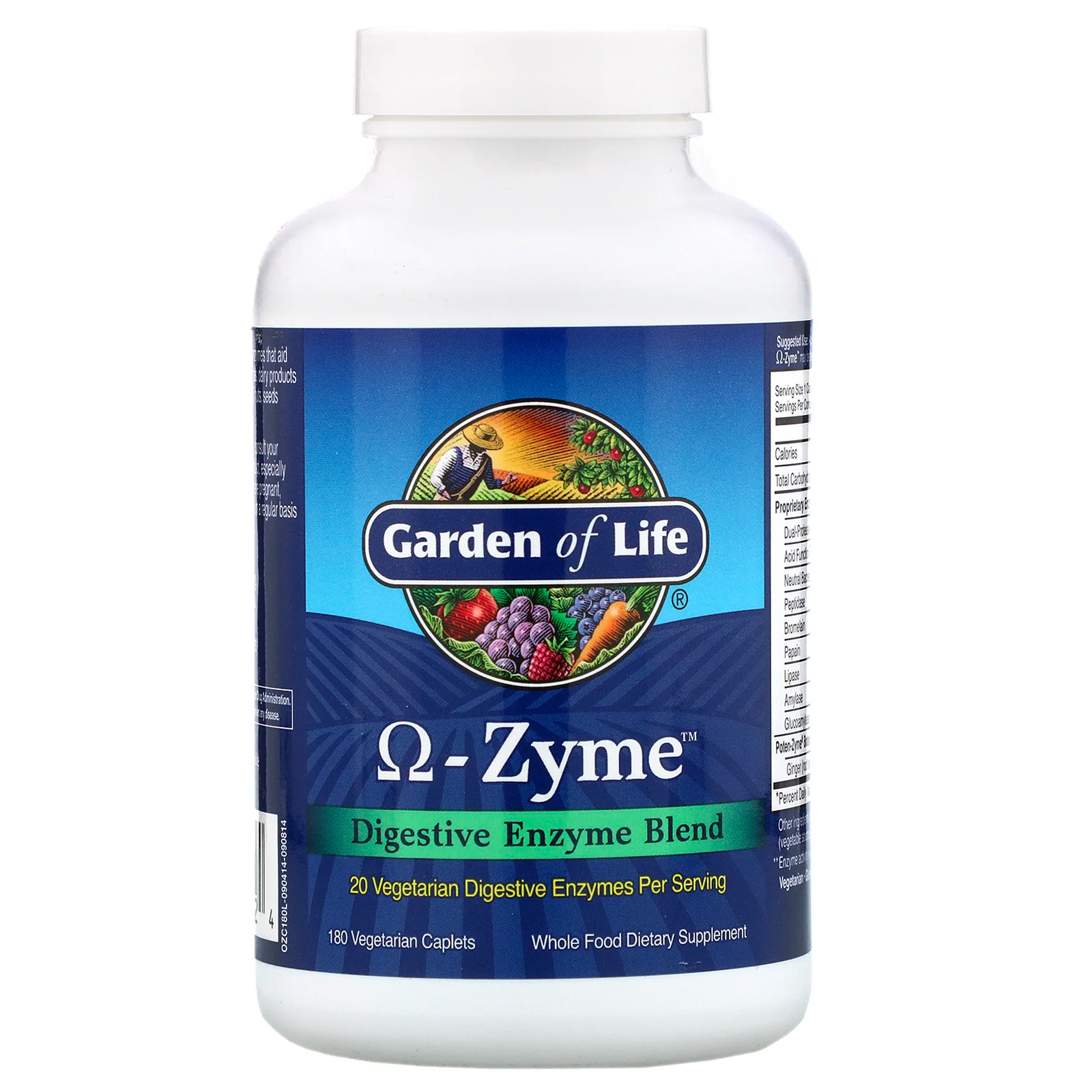 Comprar Garden of Life, Omega-Zyme, Digestive Enzyme Blend, 180 Vegetarian Caplets