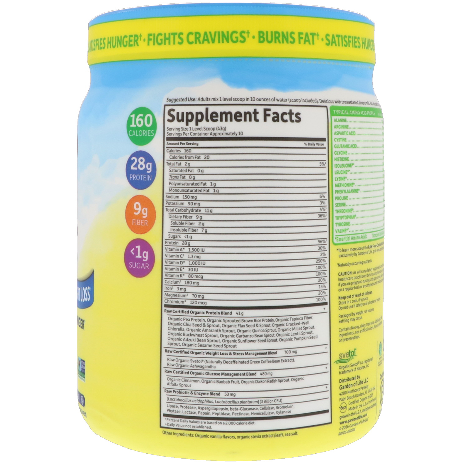 Comprar Garden of Life, RAW Organic Fit, High Protein for Weight Loss, Original, 15.1 oz (427 g) - Imagem 2