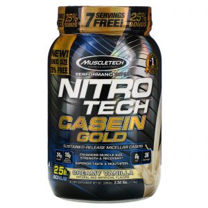 Comprar Muscletech, Performance Series, Nitro Tech Casein Gold, Creamy Vanilla, 2.5 lbs (1.13 kg)