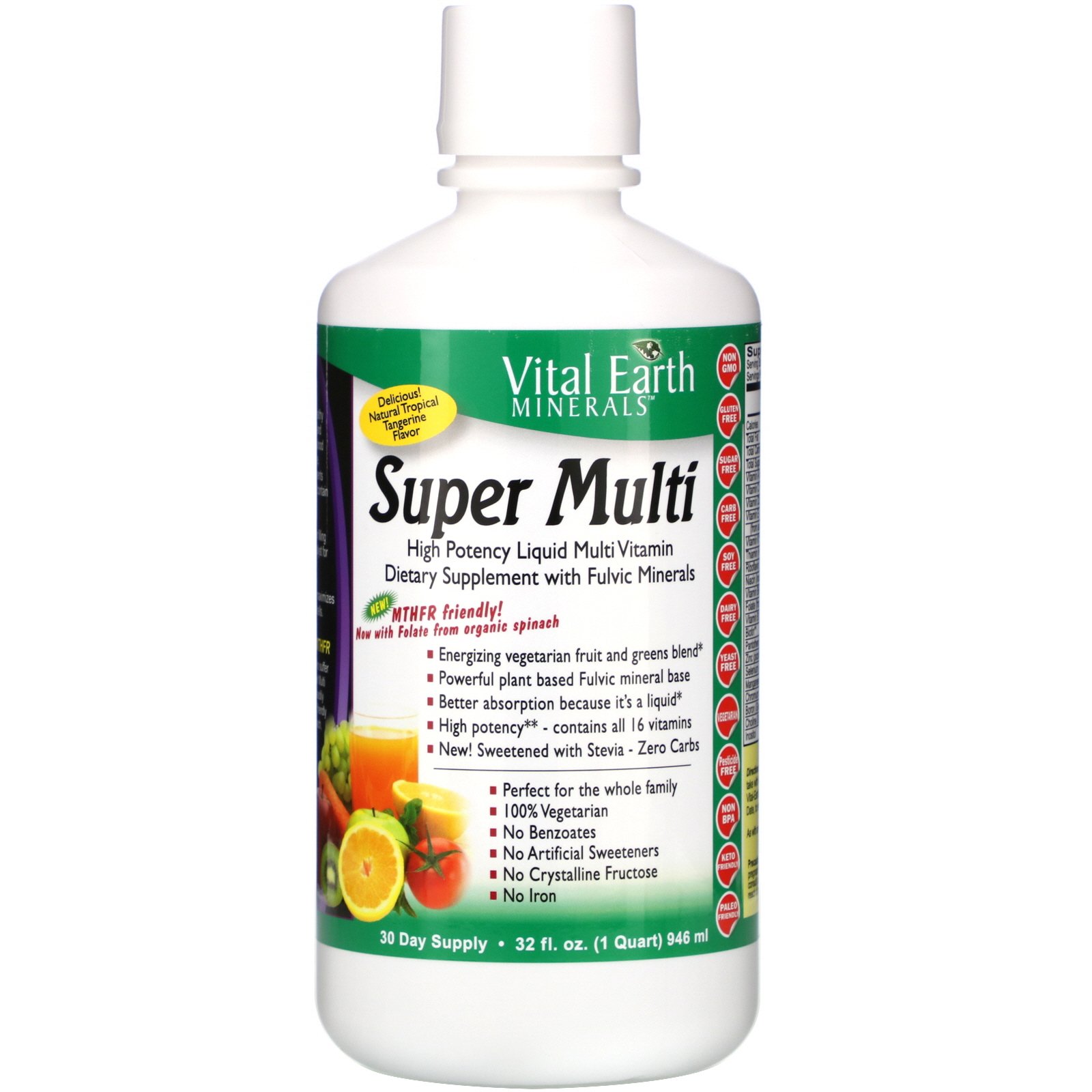 Comprar Vital Earth Minerals, Super Multi, Natural Tropical Tangerine Flavor, 32 fl oz (946 ml)