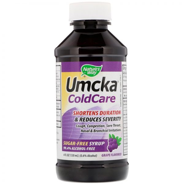 Comprar Nature's Way, Umcka, ColdCare, Xarope Calmante, Sem Açúcar, Sabor Uva, 120 ml (4 oz) - Imagem 4