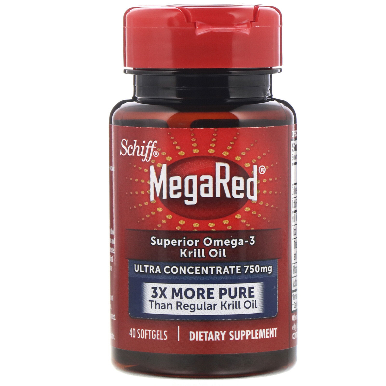 Comprar Schiff, MegaRed, Superior Omega-3 Krill Oil, 750 mg, 40 Softgels - Imagem 3