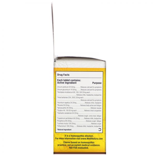 Comprar MediNatura, T-Relief, ReBoost, Cold & Flu Tablets, Zinc +10, 60 Tablets - Imagem 4