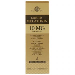 Comprar Solgar, Melatonina Líquida, Sabor Natural de Cereja Preta, 10 mg, 59 ml (2 fl oz)