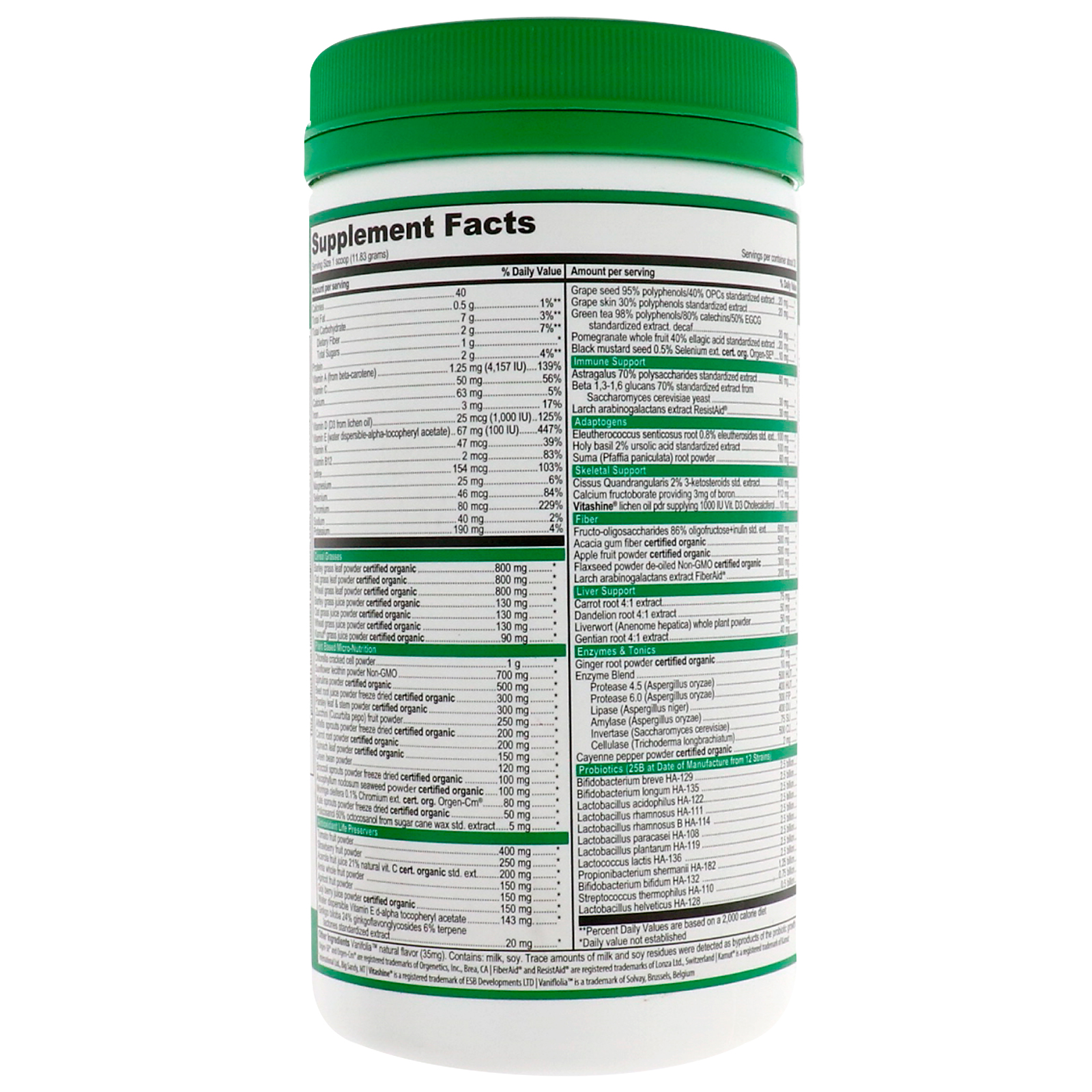 Comprar Vibrant Health, Green Vibrance +25 Billion Probiotics, Version 16.0, 12.5 oz (354.9 g) - Imagem 2