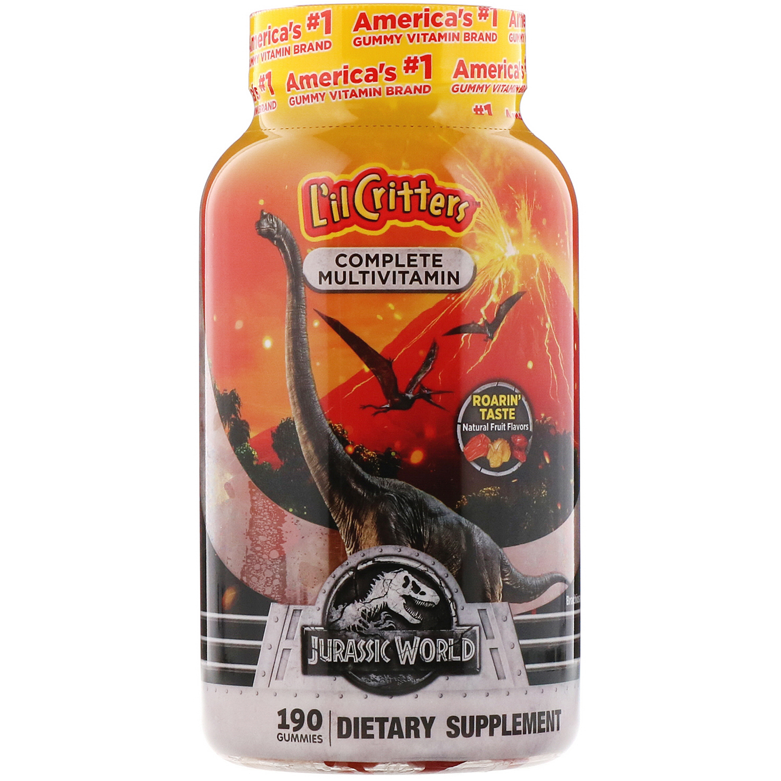 Comprar L'il Critters, Complete Multivitamin Gummies, Jurassic World, Natural Fruit Flavors, 190 Gummies - Imagem 3