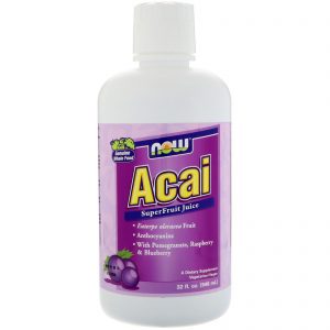 Comprar Now Foods, Suco de Superfrutas, Açaí, 32 fl oz (946 ml)