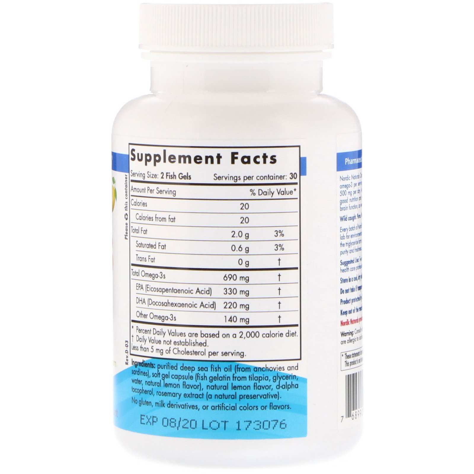 Comprar Nordic Naturals, Ômega-3, Limão, 1.000 mg, 60 Softgels - Imagem 2