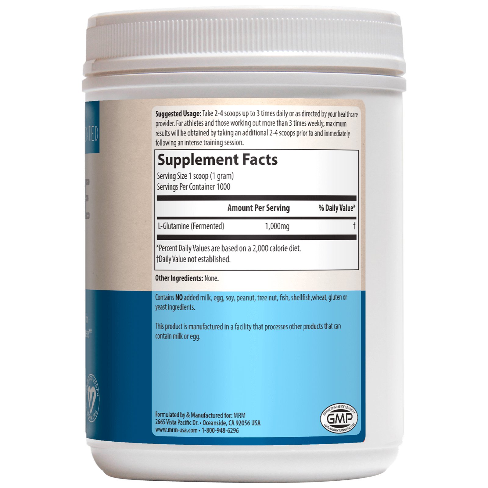 Comprar MRM, L-Glutamine 1000, 1000 g (2,2 lbs) - Imagem 2