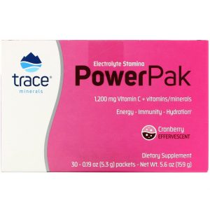 Comprar Trace Minerals Research, Electrolyte Stamina PowerPak, Cranberry, 30 Packets, 0.19 oz (5.3 g) Each