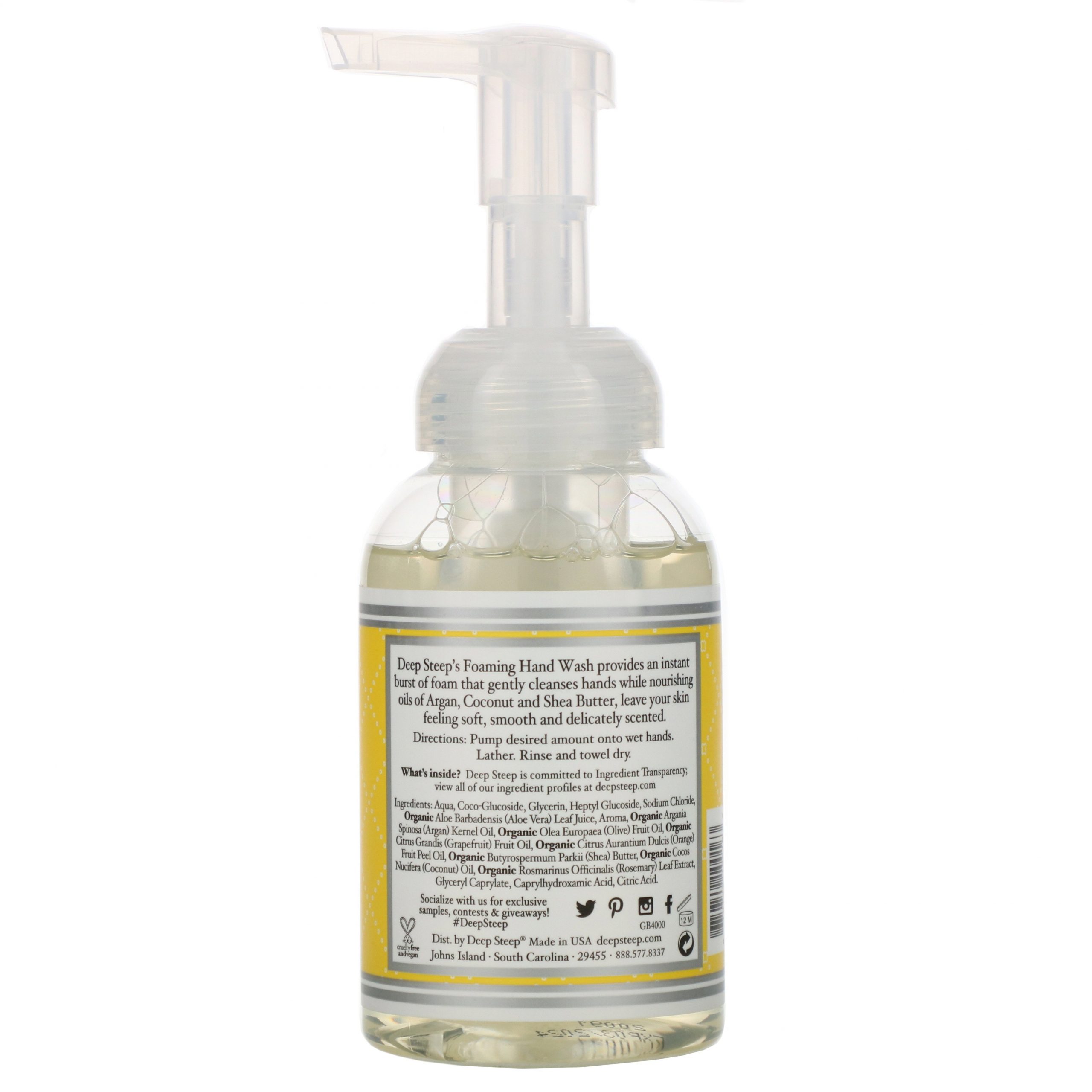 Comprar Deep Steep, Sabonete Espumante para as Mãos, Toranja-Bergamota, 8 fl oz (237ml) - Imagem 2