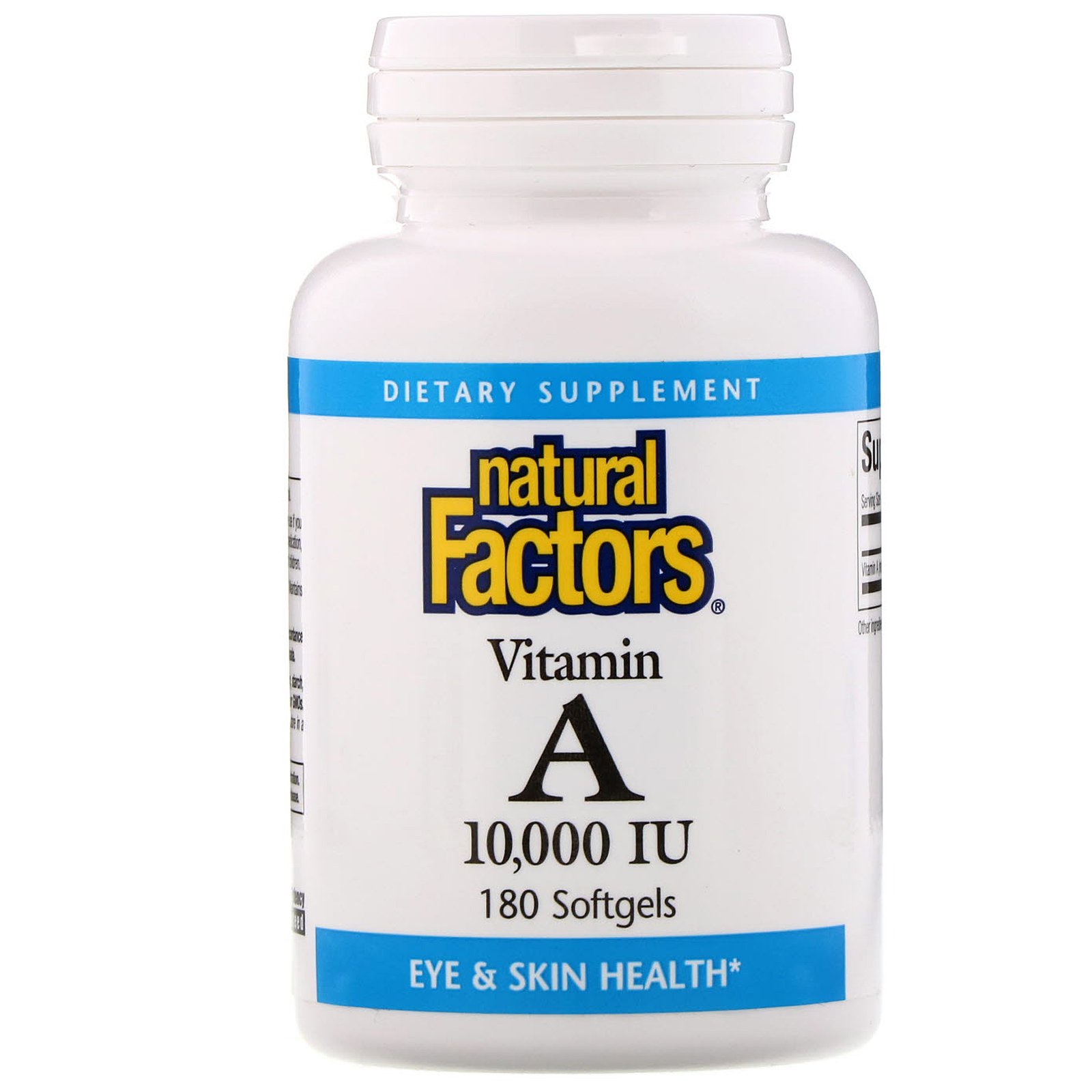 Comprar Natural Factors, Vitamina A, 10.000 UI, 180 cápsulas gelatinosas