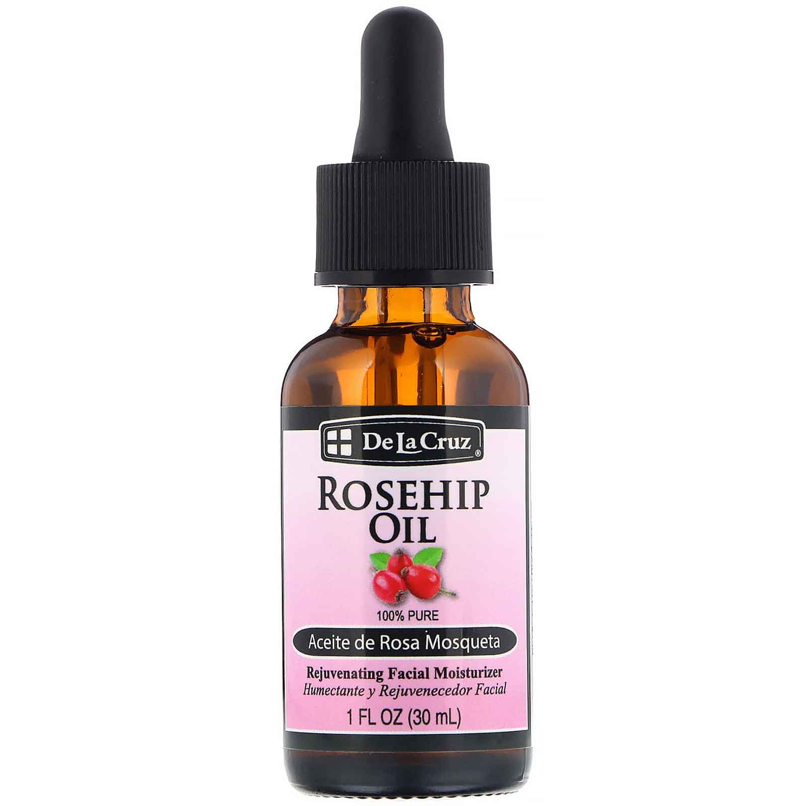 Comprar De La Cruz, Rosehip Oil, 100% Pure, Rejuvenating Facial Moisturizer, 1 fl oz (30 ml)