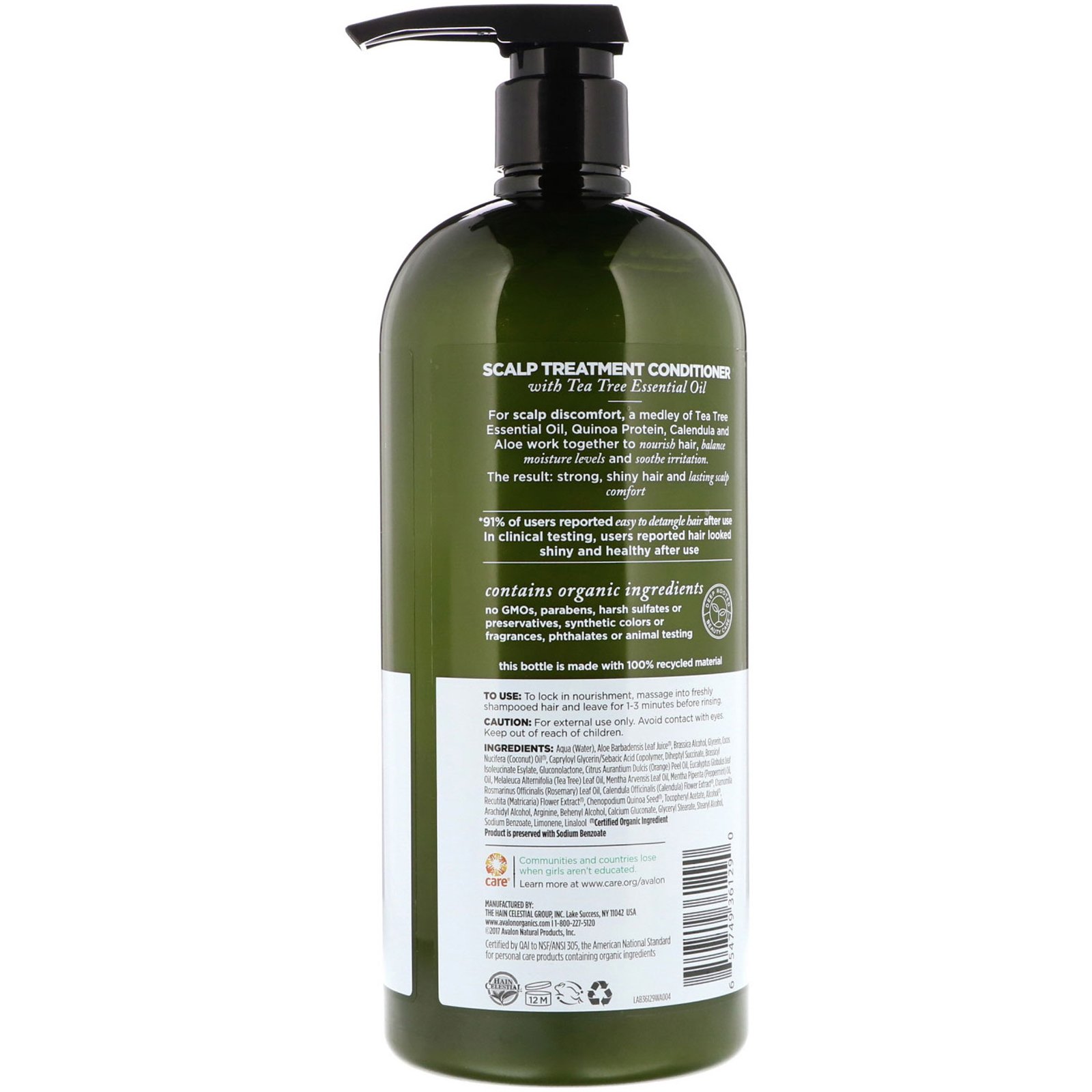 Comprar Avalon Organics, Condicionador, Tratamento para o Couro Cabeludo, Árvore do Chá, 32 oz (907g) - Imagem 2