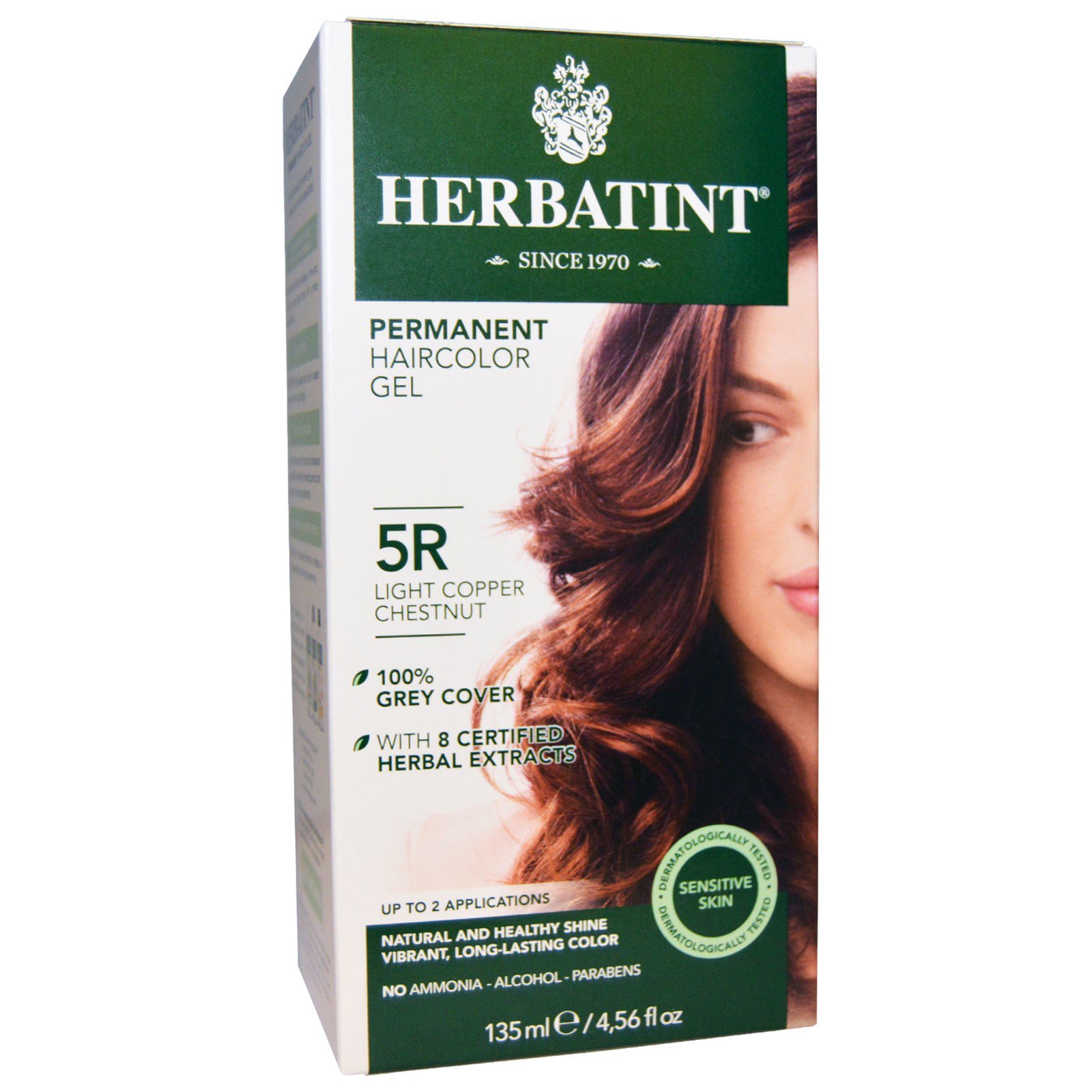 Comprar Herbatint, Permanent Herbal Haircolor Gel, 5R, Light Copper Chestnut, 4,56 fl oz (135 ml)