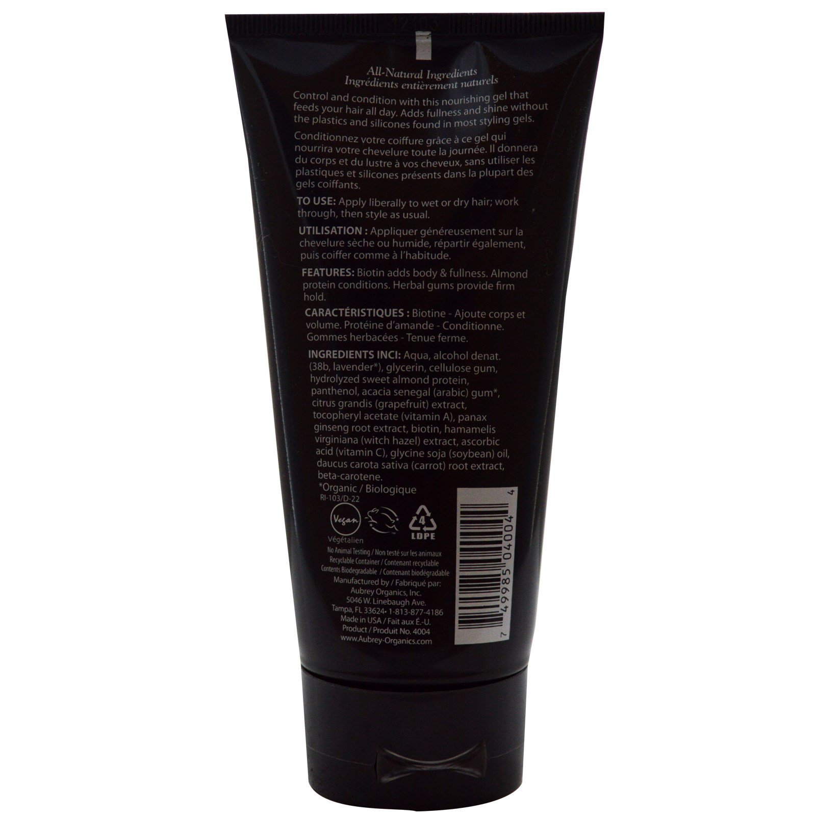 Comprar Aubrey Organics, Men's Stock, Gel para Cabelos, Ginseng e Biotina, 6 fl oz (177 ml) - Imagem 2